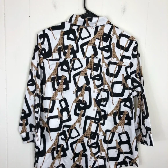 Vintage 90s Chico’s Jaguar Button Down Sz 1 - Picture 9 of 11